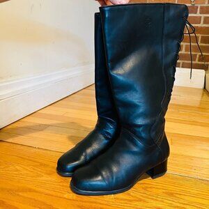 Blondo Venise Riding Boot Size 7.5 Wide Calf Black Leather Aqua Protect